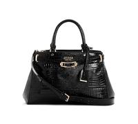 GUESS Women Silvye Luxury Satchel Handbag, Black, One Size