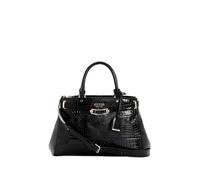 GUESS Women Silvye Luxury Satchel Handbag, Black, One Size