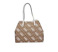 GUESS Women Vikky Large Tote Bag, Latte Logo/White, 40 x 31 x 18 cm