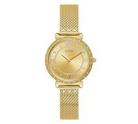 Guess Women's 34mm Watch - Gold Tone Mesh Strap Gold Dial Gold Tone Case