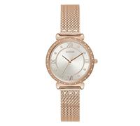 Guess Women's 34mm Watch - Rose Gold Tone Stainless Steel/Mesh Strap White Dial Rose Gold Tone Case