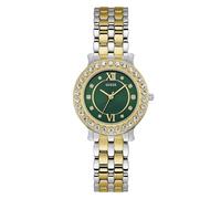 GUESS Women's 34mm Watch - Two Tone Bracelet Green Dial Two Tone Case, Two Tone, Modern
