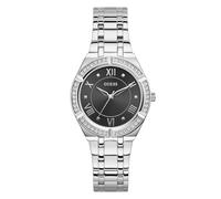 Guess - Women's 36mm Watch, Black Silver Dial, Silver Case