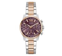 Guess Women's 36mm Watch - Two-Tone Bracelet Burgundy Dial Two-Tone Case