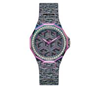 Guess Women's 38mm Watch - Multi-Color Bracelet Black Dial Gold Tone Case