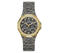 Guess Women's 38mm Watch - Multi-Color Bracelet Black Dial Gold Tone Case