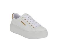 Guess Women's Amera Sneaker, White/Gold 142, 5 UK