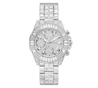 GUESS Women's 39mm Watch - Silver-Tone Silver Dial Silver-Tone Case, Silver, ICONIC 40TH