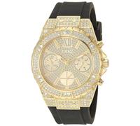 GUESS Women's Analog Watch with Stainless Steel Strap, Black/Gold Tone/Champagne, Aphrodite