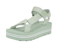GUESS Women's Avin Sandal, Light Green/White Logo 330, 7
