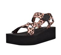 GUESS Women's Avin Wedge Sandal, Black/Leopard 908, 5.5 UK