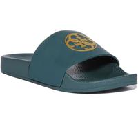 Guess Womens Beach Sliders With 4G Logo In Green Size UK 3 - 7