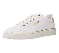 GUESS Womens Beckie Carry Over Sneaker, White, 4 UK