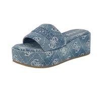 GUESS Women's Bintai Sandal, Medium Blue Denim Logo 420, 8 UK