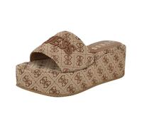 GUESS Women's Bintai Sandal, Medium Brown Logo 210, 8 UK