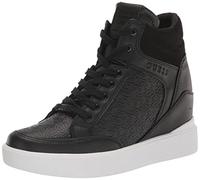 GUESS Women's Blairin Sneaker, Black Logo, 5 UK