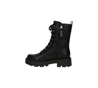 GUESS Women's Boots, Black Leather, Platform Sole, Padded Design, Lace-up, Black/White, 5 UK