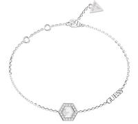GUESS Women's Bracelet Tiny Dancer Collection. Hexagonal Crystal Bracelet Material Stainless Steel in Silver Colour. Size: S. Reference is JUBB04650JWRHS