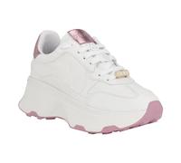 GUESS Women's Calebb Sneaker, White/Pink 147, 3 UK