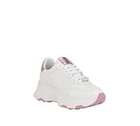 GUESS Women's Calebb Sneaker, White/Pink 147, 6 UK