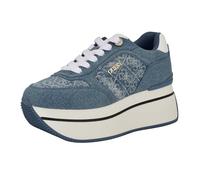 Guess Women's Camrio Sneaker, Medium Blue Denim/White Logo 420, 5 UK