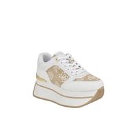 GUESS Women's Camrio Sneaker, White/147, 4 UK