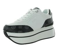 GUESS Women's Camrio Sneaker, White/Black Logo 142, 7 UK
