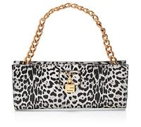 GUESS Women's Centre Stage Top Zip Clutch, Black/White Leopard, One Size