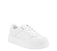 GUESS Women's Cleva Sneaker, White, 6 UK