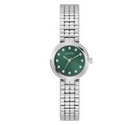 Guess Women's Crystal Green Dial Silver Tone Bracelet Watch