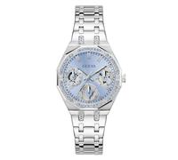 Guess Women's Crystal Ice Blue Dial Silver Tone Bracelet Watch