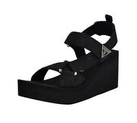 GUESS Women's Daysa Wedge Sandal, Black Logo 001, 7