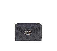 Guess Women's Dea Slg Medium Zip Around Purse Coal Logo in Charcoal Guess Charcoal One Size