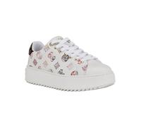 GUESS Women's Denesa Sneaker, White Logo Multi, 5 UK