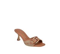 GUESS Women's Dista Heeled Sandal, Beige/Brown 210, 5 UK