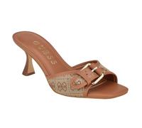 GUESS Women's Dista Heeled Sandal, Beige/Brown 210, 8 UK