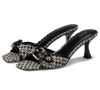 GUESS Women's Dista Heeled Sandal, Black Logo, 6.5 UK