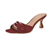 GUESS Women's Dista Heeled Sandal, Dark Red Leather 600, 4 UK