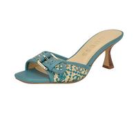 GUESS Women's Dista Heeled Sandal, Light Blue Logo 450, 5 UK