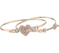 GUESS Women's Duo Tension Bangle Set with Heart and Arrow
