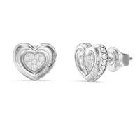 GUESS Women's Earrings L.O.V.E. Collection. Earrings made of steel and silver. Size: 10 mm. Reference is: JUBE05466JWRHT/U.