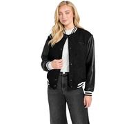 GUESS womens Eco Danielle College Bomber, Jet Black, L
