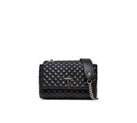 GUESS Women's Eco Rianee Convertible Crossbody Flap, Black, One Size