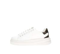 Guess for woman. FLJELBFAL12 Elbina genuine leather slippers white (37), Flat, Laces, Casual