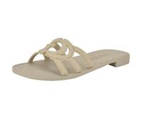 GUESS Women's Elyho Flat Sandal, Ivory 150, 7