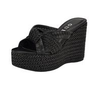 GUESS Women's Eveh Wedge Sandal, Black 001, 6.5 UK