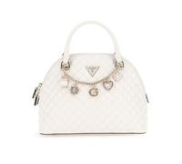 GUESS Women's Everlee Dome Satchel, White, One Size
