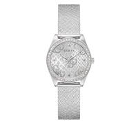 Guess Ladies Boa Silver Mesh Crystal Watch GW0748L1
