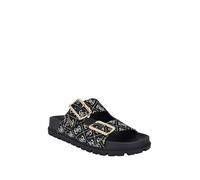 Guess Women's Fasten Sandal, Dark Bluedenim/White Logo 400, 8 UK