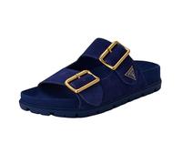 GUESS Women's Fasten Sandal, Medium Blue Suede 420, 4 UK